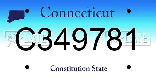 C349781 Connecticut License Plate