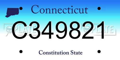 C349821 Connecticut License Plate