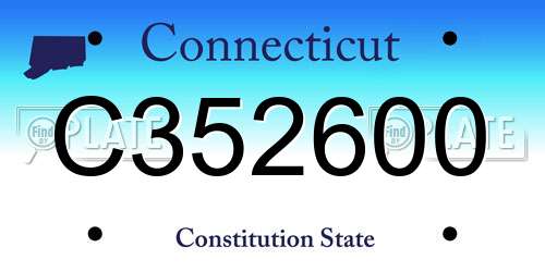C352600 Connecticut License Plate