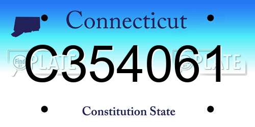 C354061 Connecticut License Plate
