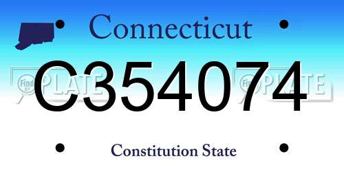 C354074 Connecticut License Plate