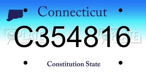 C354816 Connecticut License Plate