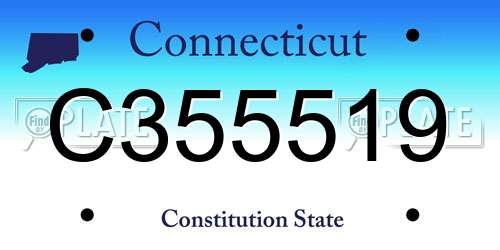 C355519 Connecticut License Plate