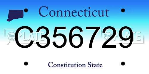 C356729 Connecticut License Plate
