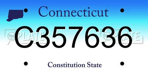 C357636 Connecticut License Plate