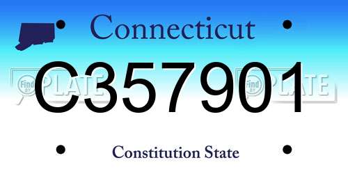 C357901 Connecticut License Plate