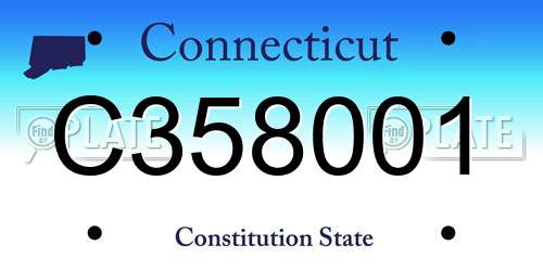 C358001 Connecticut License Plate