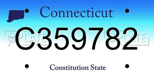 C359782 Connecticut License Plate