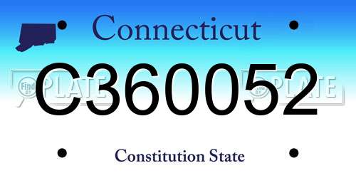 C360052 Connecticut License Plate