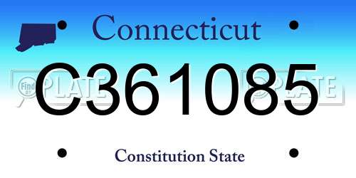 C361085 Connecticut License Plate