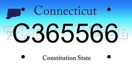C365566 Connecticut License Plate