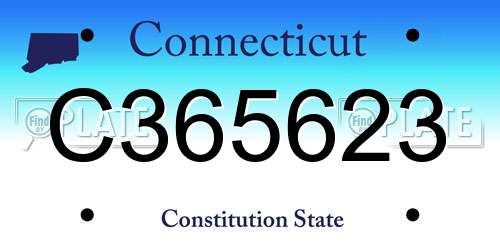 C365623 Connecticut License Plate
