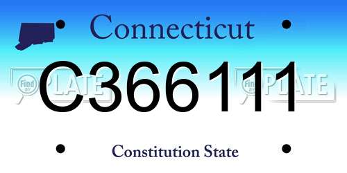 C366111 Connecticut License Plate