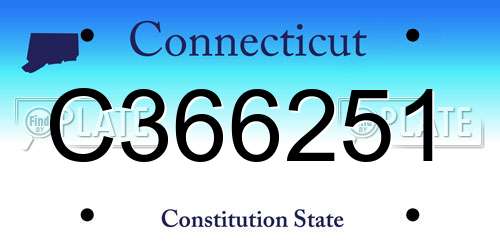 C366251 Connecticut License Plate