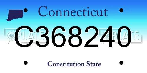 C368240 Connecticut License Plate
