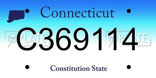C369114 Connecticut License Plate