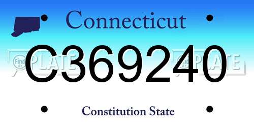 C369240 Connecticut License Plate