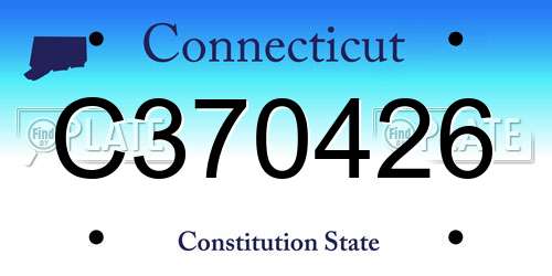 C370426 Connecticut License Plate