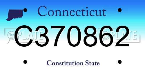 C370862 Connecticut License Plate