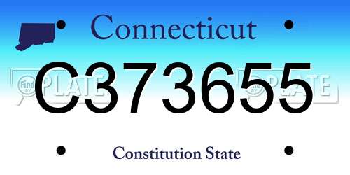 C373655 Connecticut License Plate