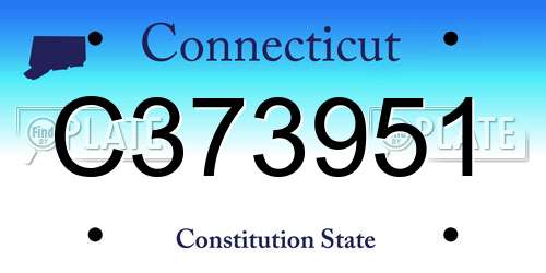 C373951 Connecticut License Plate