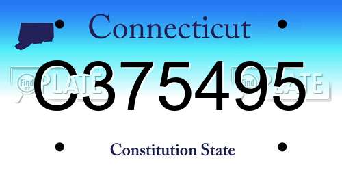 C375495 Connecticut License Plate