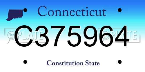 C375964 Connecticut License Plate