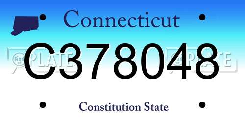 C378048 Connecticut License Plate