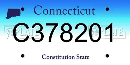 C378201 Connecticut License Plate
