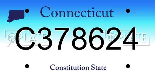 C378624 Connecticut License Plate