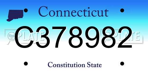 C378982 Connecticut License Plate