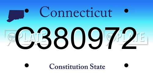 C380972 Connecticut License Plate