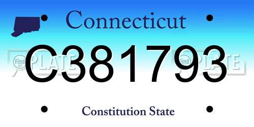 C381793 Connecticut License Plate