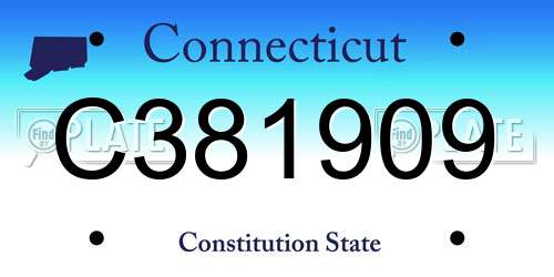 C381909 Connecticut License Plate
