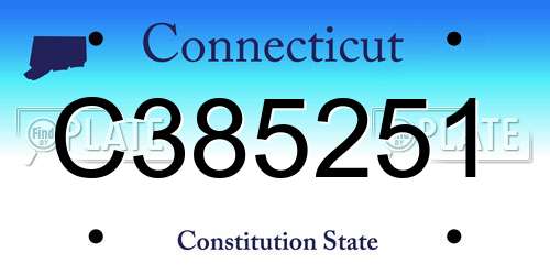 C385251 Connecticut License Plate