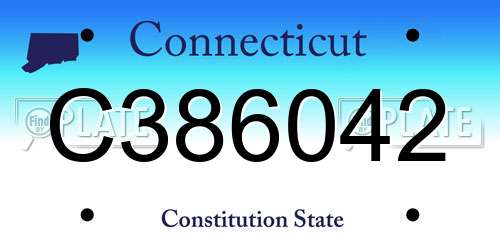 C386042 Connecticut License Plate