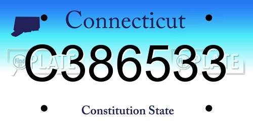 C386533 Connecticut License Plate