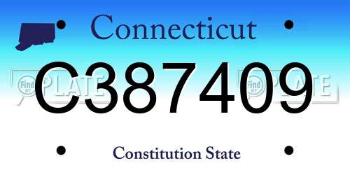 C387409 Connecticut License Plate