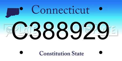 C388929 Connecticut License Plate