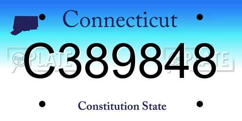 C389848 Connecticut License Plate