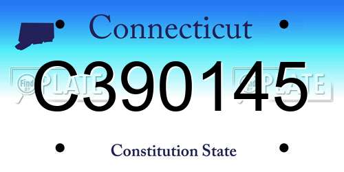 C390145 Connecticut License Plate