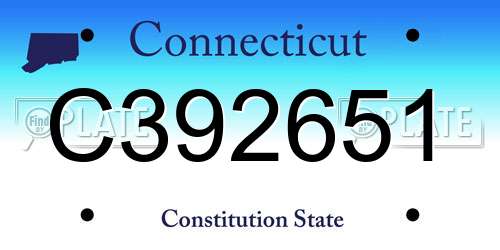 C392651 Connecticut License Plate