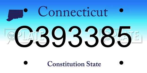 C393385 Connecticut License Plate
