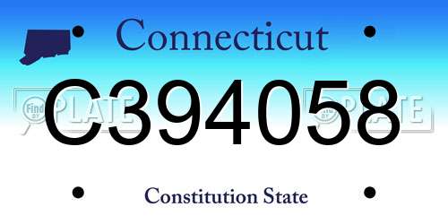 C394058 Connecticut License Plate