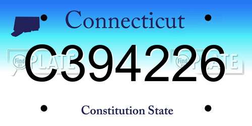 C394226 Connecticut License Plate