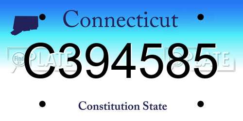 C394585 Connecticut License Plate