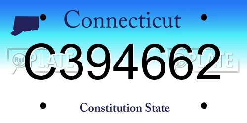 C394662 Connecticut License Plate