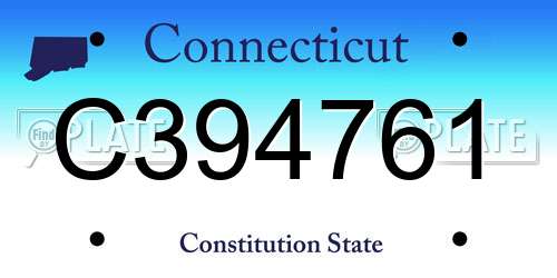 C394761 Connecticut License Plate