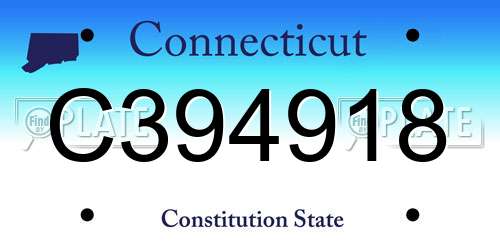 C394918 Connecticut License Plate