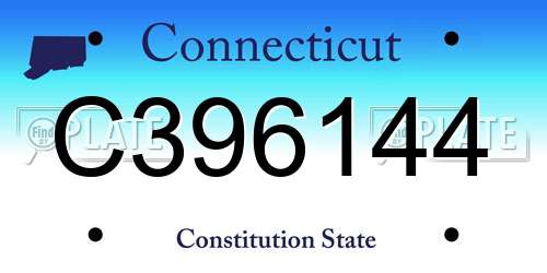 C396144 Connecticut License Plate